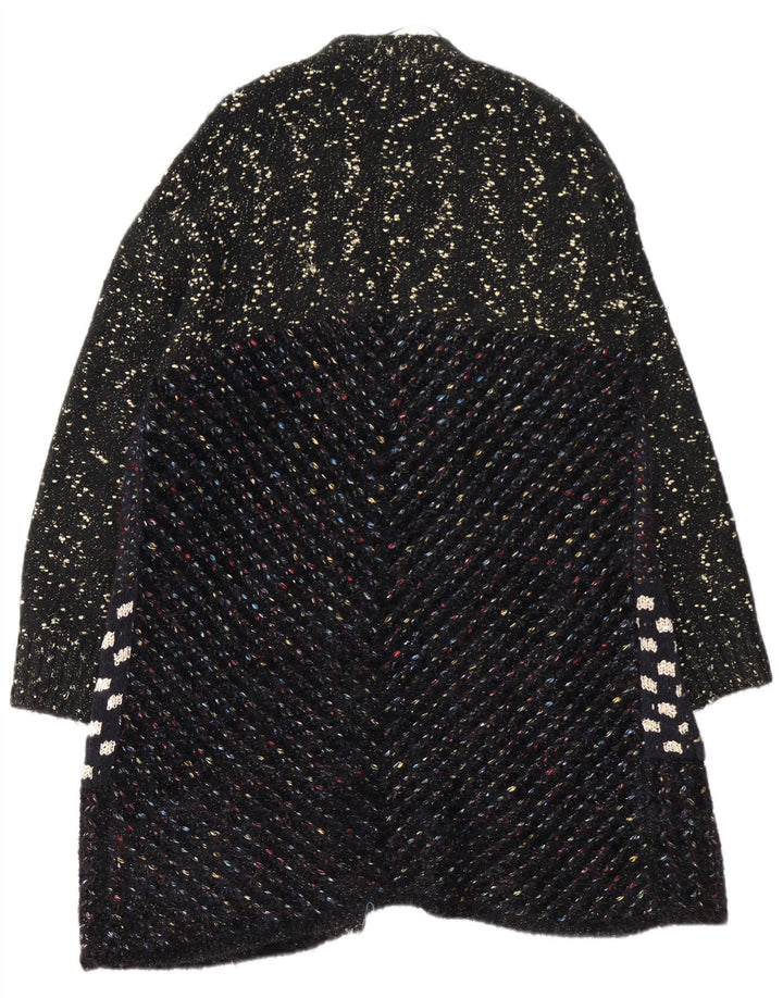 Desigual Damen Longline-Cardigan-Pullover UK 14 Mittelschwarz gefleckt
