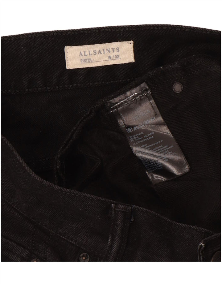 ALL SAINTS Herren Skinny Jeans W32 L31 Schwarze Baumwolle