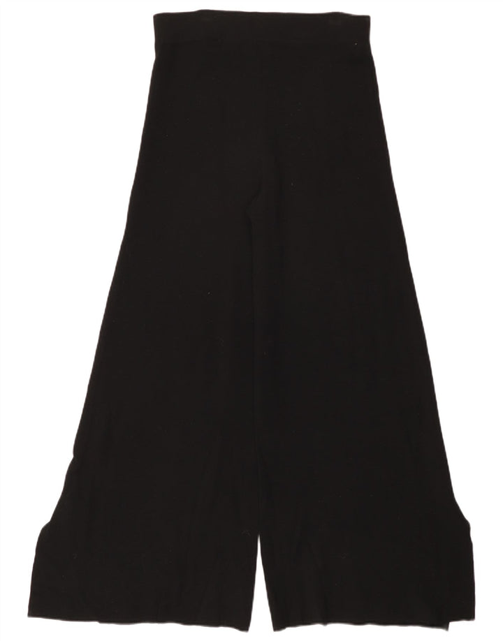 Zara Damen Flare Freizeithose Medium W28 L29 Schwarze Viskose