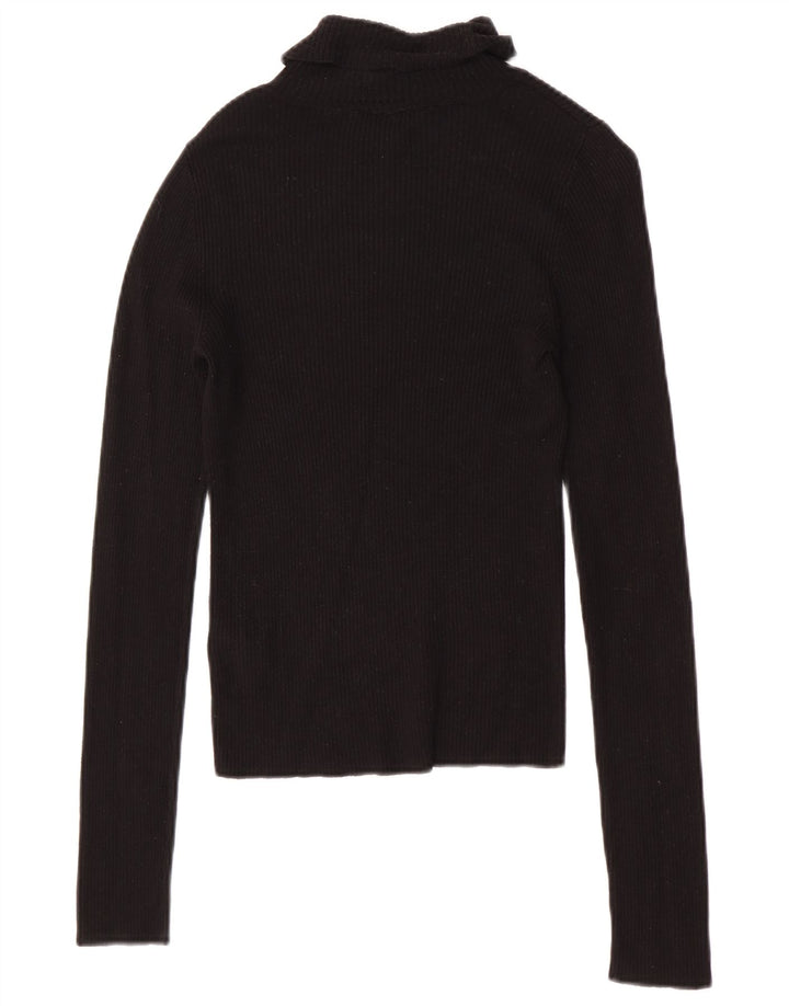Miss Selfridge Damen Top Langarm UK 10 Small Schwarze Viskose