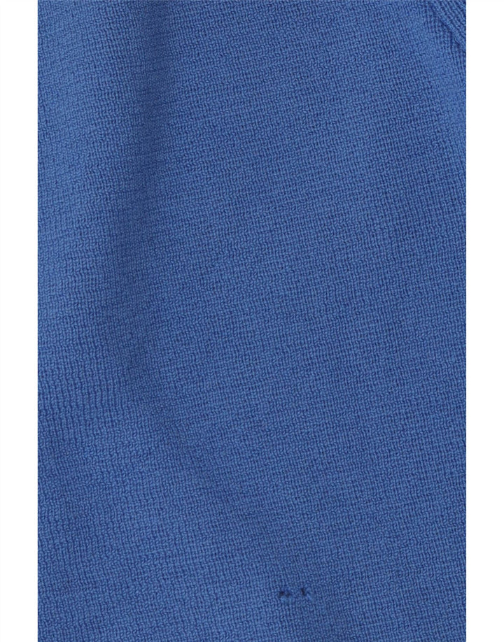 Vintage Damen Doppelreihiger Cardigan Pullover UK 16 Groß Blau