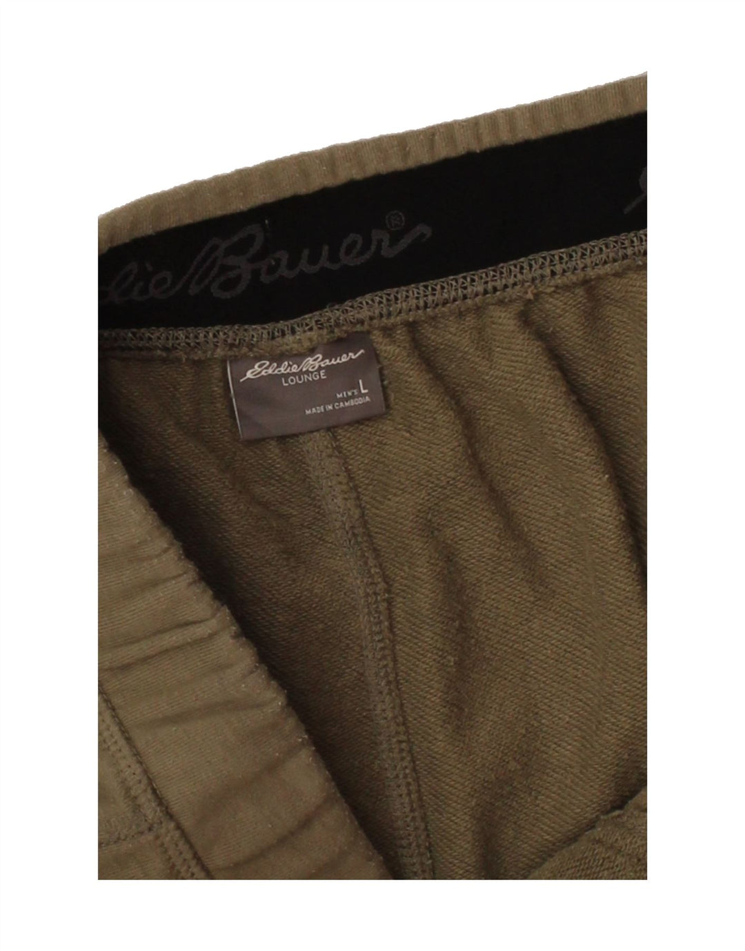 EDDIE BAUER Mens Tracksuit Trousers Joggers Large Khaki Cotton Vintage Eddie Bauer and Second-Hand Eddie Bauer from Messina Hembry 