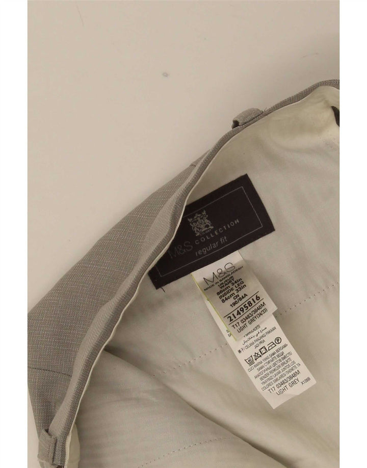 Marks & Spencer Herren-Anzughose in normaler Passform, W34, L33, grau, Polyester