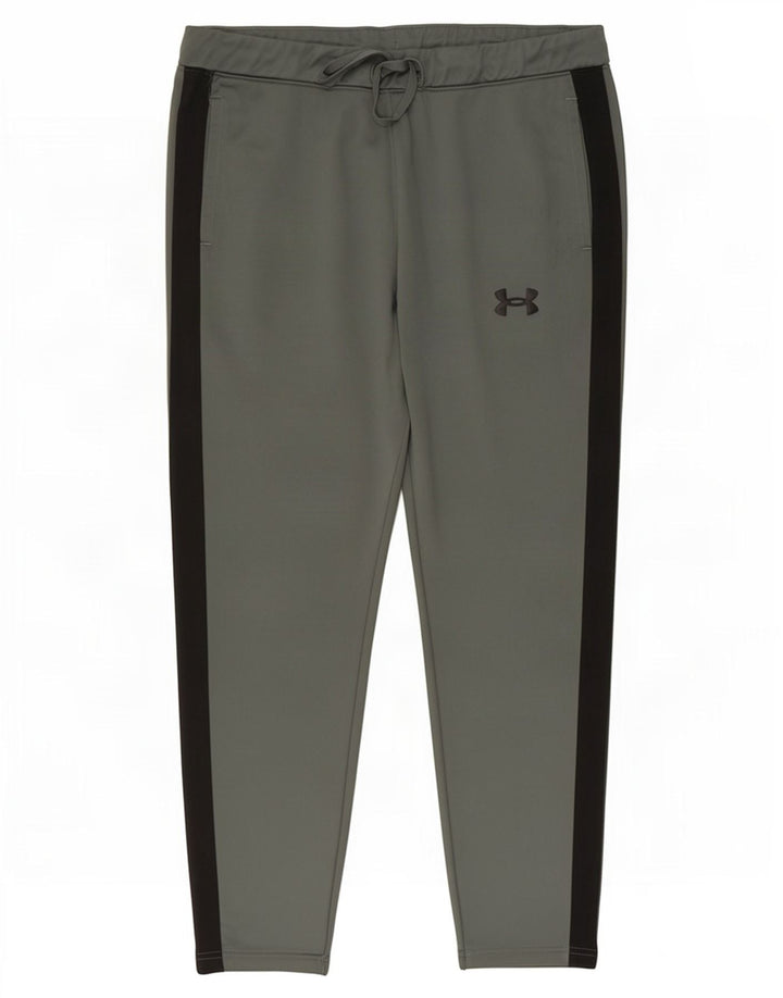 Under Armour Herren-Trainingshose XL, grünes Colourblock-Polyester