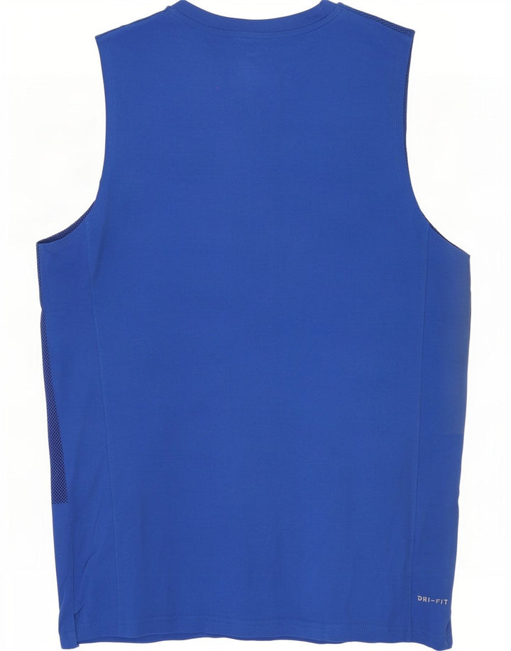 Nike Herren Dri Fit Weste Top 2XL Blau gepunktete Baumwolle