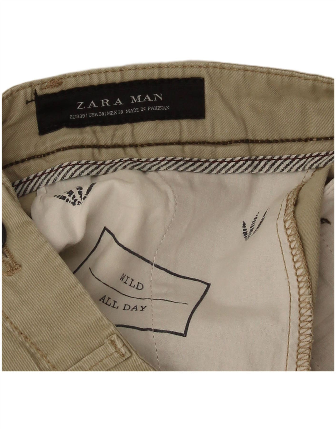 Zara Herren Chinoshorts EU 38 Small W30 Beige