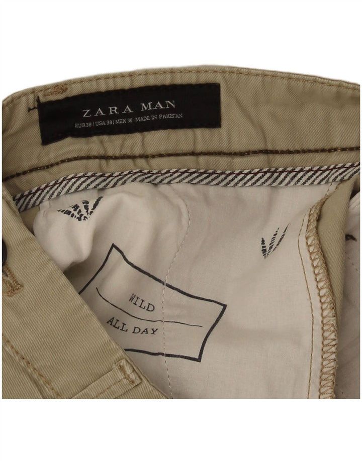 Zara Herren Chinoshorts EU 38 Small W30 Beige