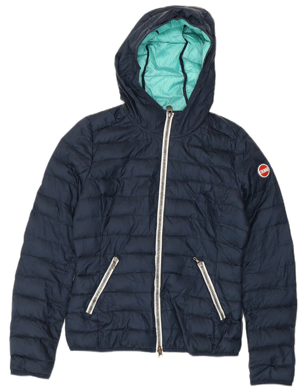 COLMAR Damen Wattierte Jacke mit Kapuze IT 42 Medium Marineblau