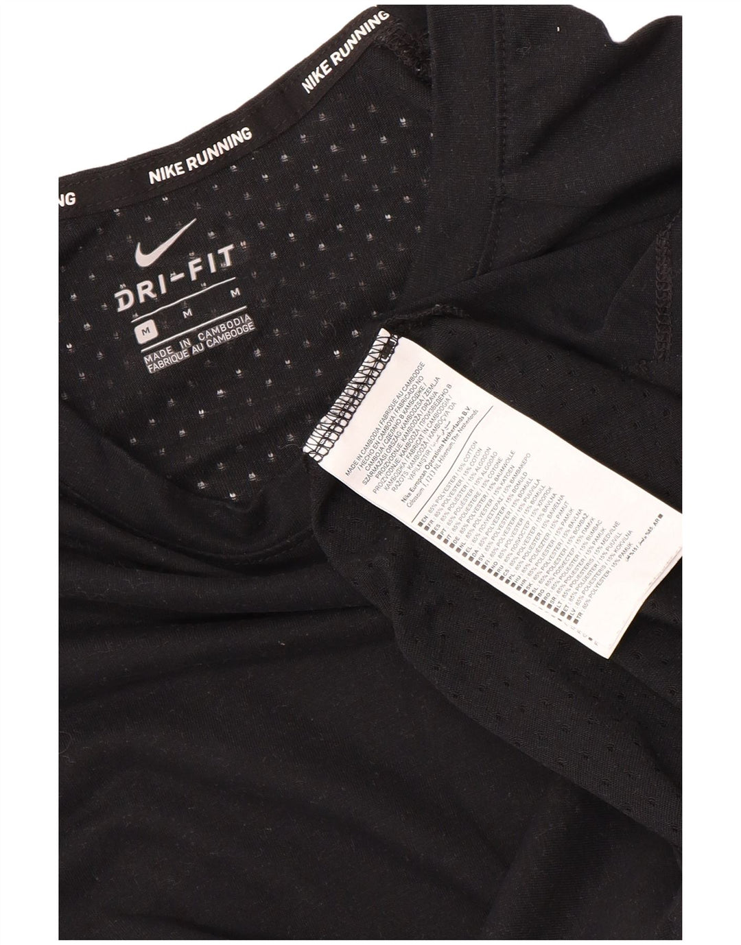Nike Herren Dri Fit T-Shirt Top Medium Schwarz Polyester