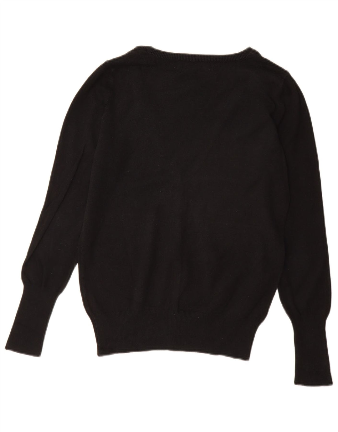 Zara Damen-Cardigan-Pullover UK 12 Mittelschwarze Baumwolle