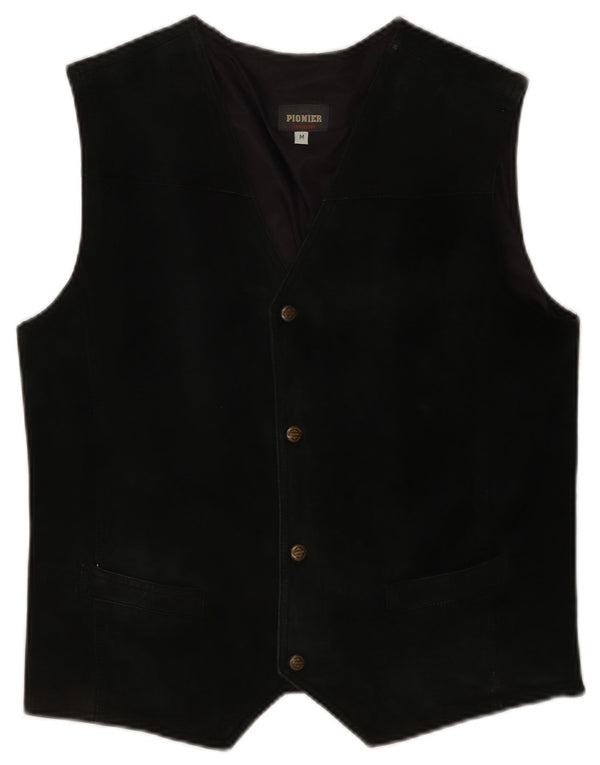 Pionier Herren Wildlederweste Medium Schwarz