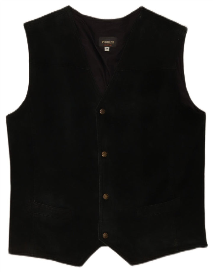 Pionier Herren Wildlederweste Medium Schwarz