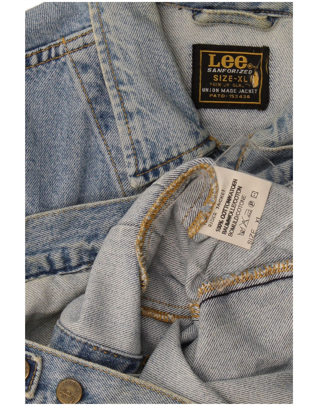 Lee Herren Jeansjacke UK 42 XL Blaue Baumwolle