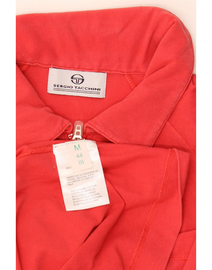 Sergio Tacchini Damen Poloshirt UK 12 Mittelrote Baumwolle