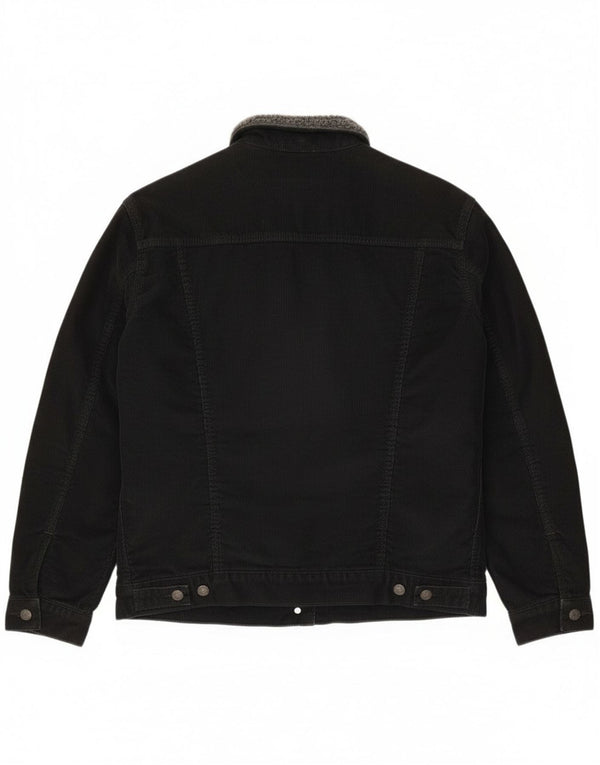 Levi's Herren Sherpa Corduroy Jacke UK 40 Large Schwarz Baumwolle