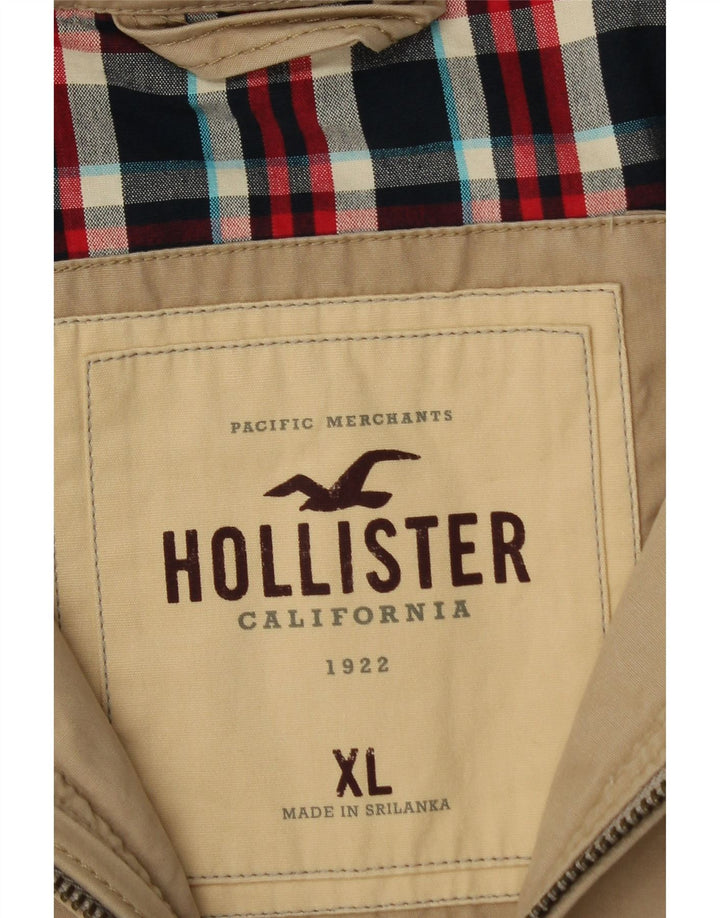 HOLLISTER Herren Bomberjacke UK 42 XL Beige Baumwolle
