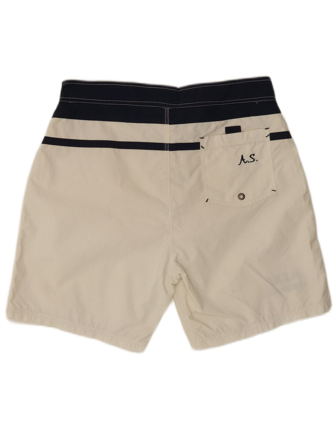 VINTAGE Herren Badeshorts XL Weiß Colourblock