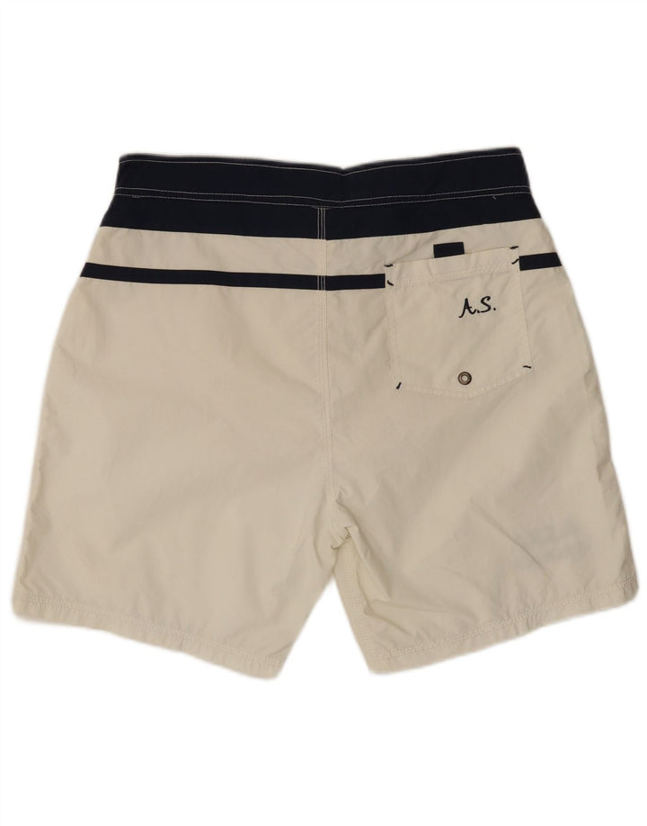 VINTAGE Herren Badeshorts XL Weiß Colourblock