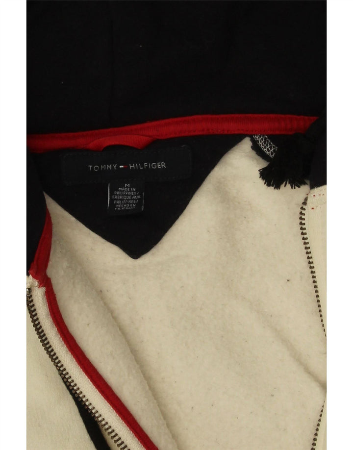 Tommy Hilfiger Herren-Kapuzenpullover mit Reißverschluss, mittelgroß, gebrochenes Weiß, Farbblock