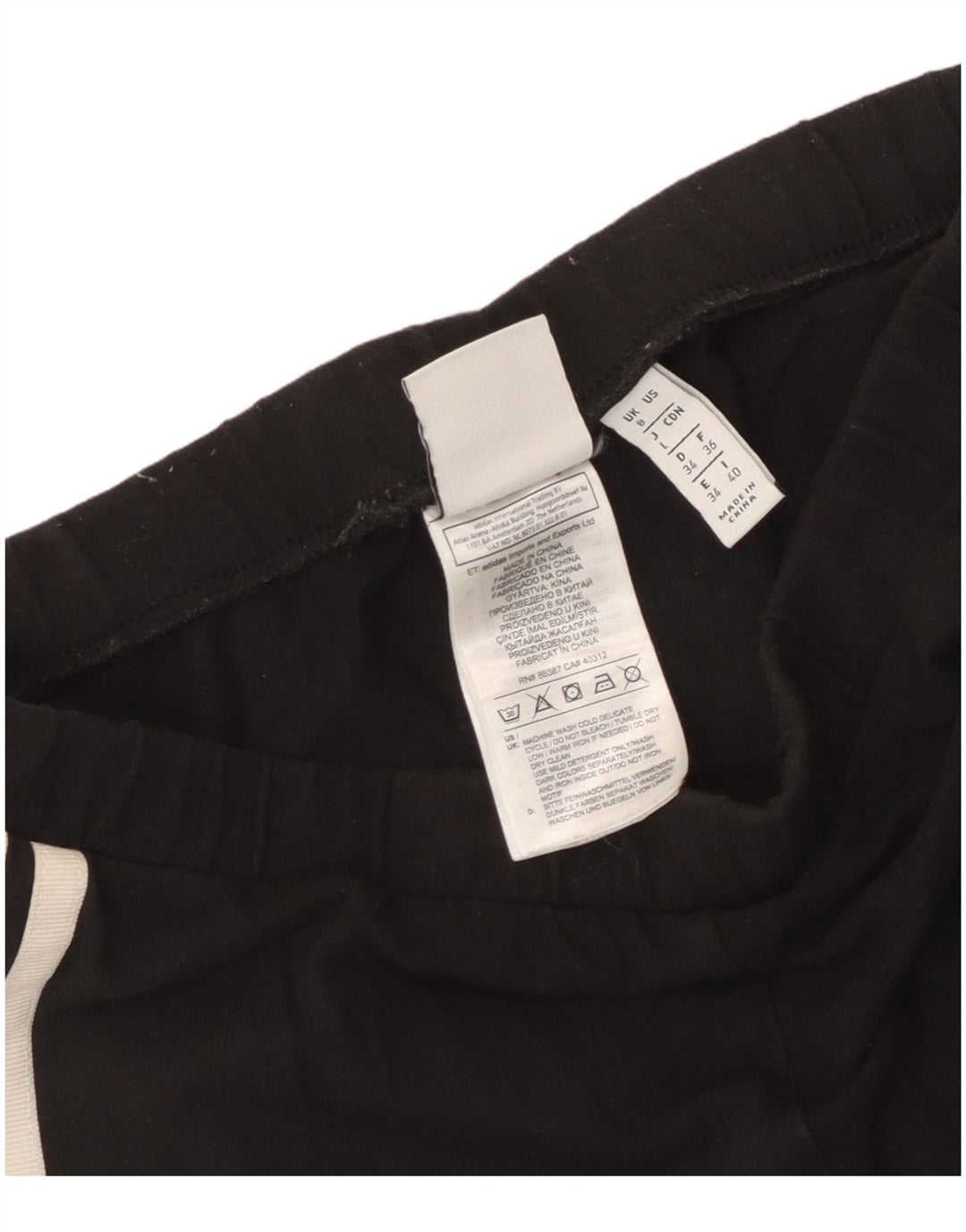 Adidas Damen Leggings UK 8 Small Schwarz Baumwolle