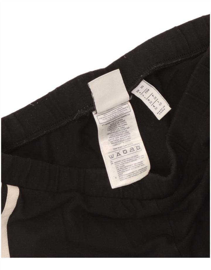Adidas Damen Leggings UK 8 Small Schwarz Baumwolle