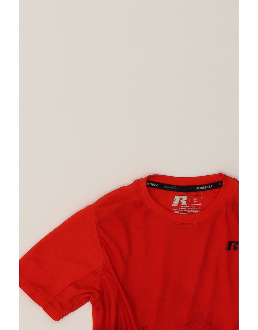 RUSSELL ATHLETIC Boys T-Shirt Top 7-8 Years Medium  Red Colourblock Vintage Russell Athletic and Second-Hand Russell Athletic from Messina Hembry 