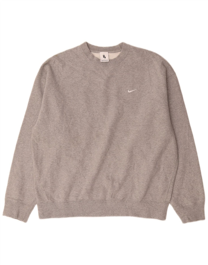 Nike Herren-Sweatshirt-Pullover, große graue Baumwolle
