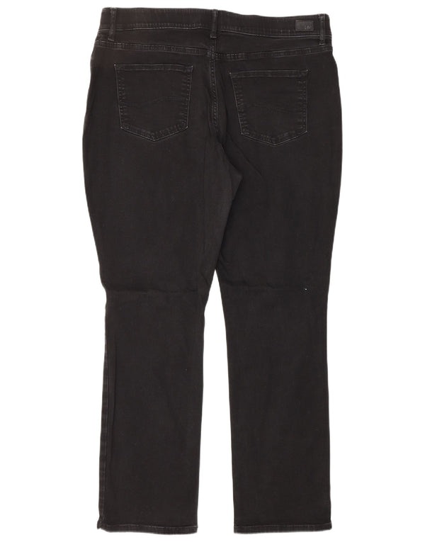 Lee Damen Mid Rise Straight Jeans US 18 2XL W38 L30 Schwarze Baumwolle