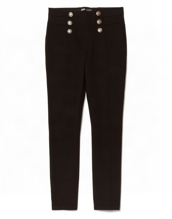 Schmale Freizeithose für Damen von Zara, Größe L, W30, L27, Schwarz