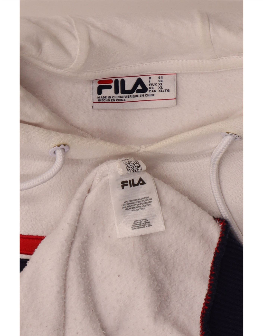 FILA Herren Grafik-Hoodie-Pullover XL aus weißer Baumwolle