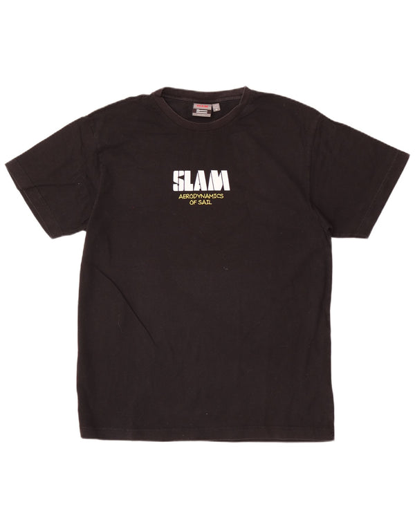 Slam Herren-T-Shirt mit Grafik, mittelschwarz, Baumwolle