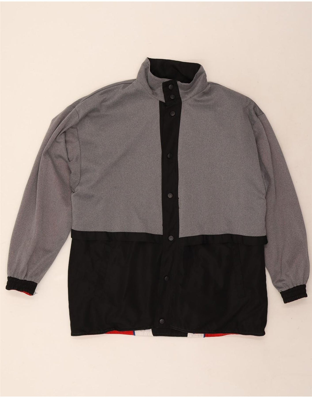 Fila Herren-Trainingsanzug mit grafischem Wende-Trainingsoberteil, Mittelrot, Farbblock