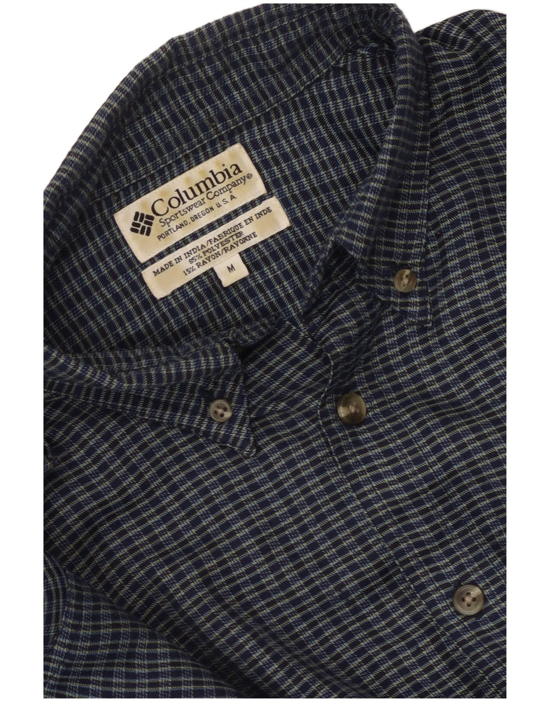 Columbia Herren-Flanellhemd, mittelblau, kariert, Polyester