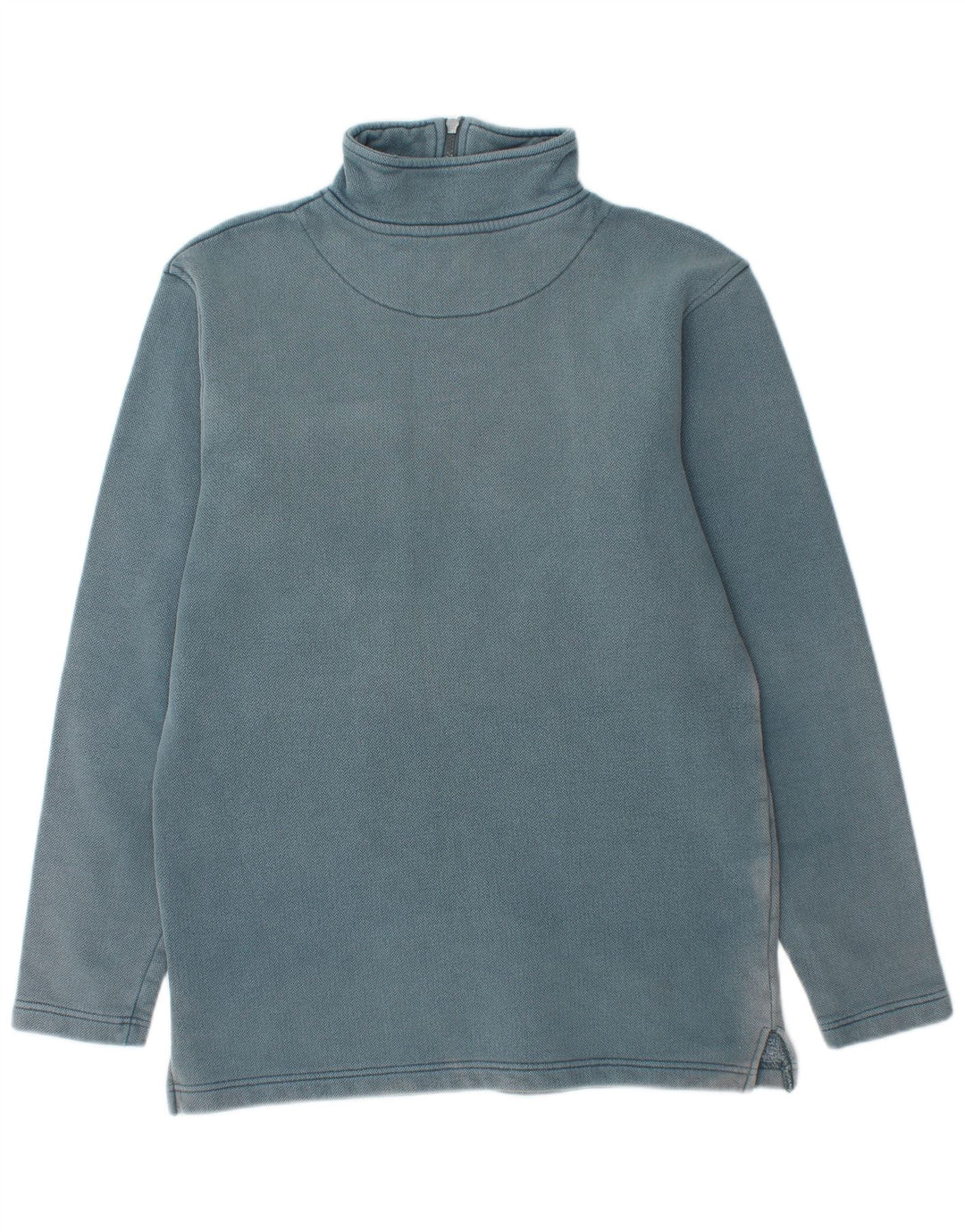 WEIRD FISH Herren-Sweatshirt mit Reißverschluss am Hals, klein, aus blauer Baumwolle
