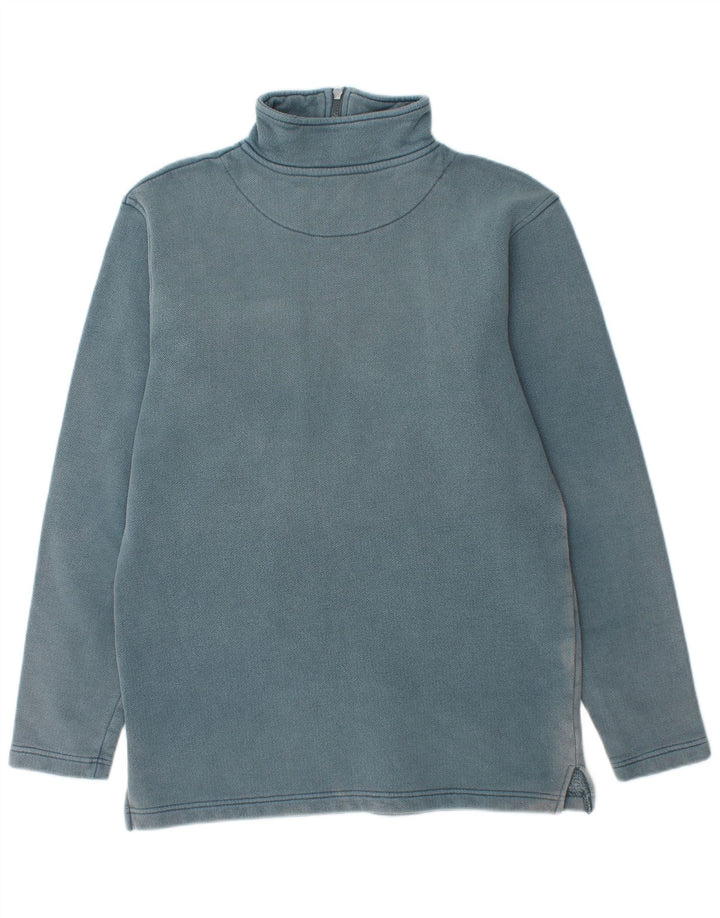 WEIRD FISH Herren-Sweatshirt mit Reißverschluss am Hals, klein, aus blauer Baumwolle