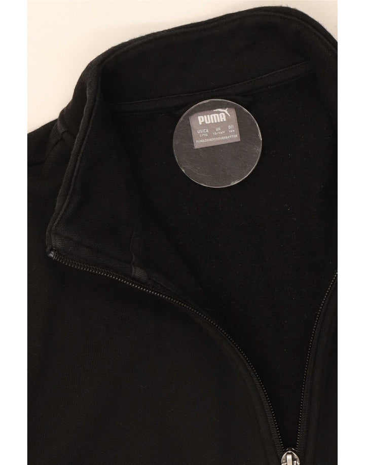 Puma Jungen Grafik-Trainingsanzug-Top-Jacke, 13–14 Jahre, schwarze Baumwolle