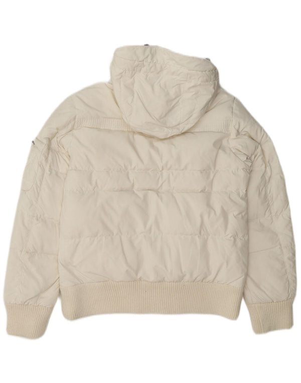 Diadora Damen-Bomberjacke mit Kapuze, wattiert, Gr. 10, Größe S, Weiß, Polyester