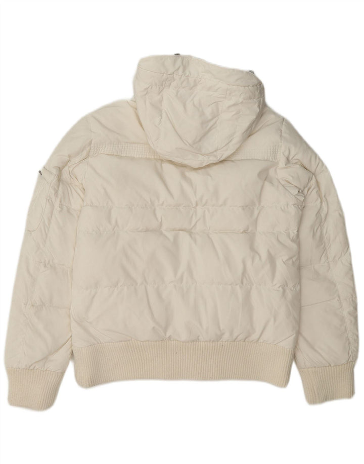 Diadora Damen-Bomberjacke mit Kapuze, wattiert, Gr. 10, Größe S, Weiß, Polyester