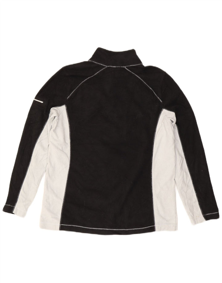 Eddie Bauer Herren-Fleecepullover mit Reißverschluss am Hals, großes, schwarzes Farbblock-Polyester