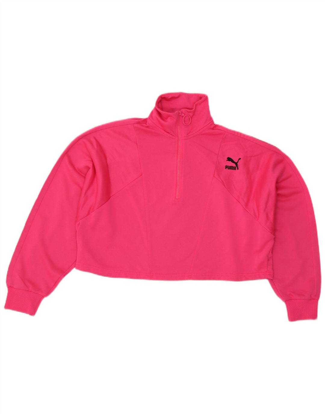 Puma Damen-Sweatshirt in Übergröße mit Grafik und Reißverschluss am Hals, Gr. 14, Mittelrosa