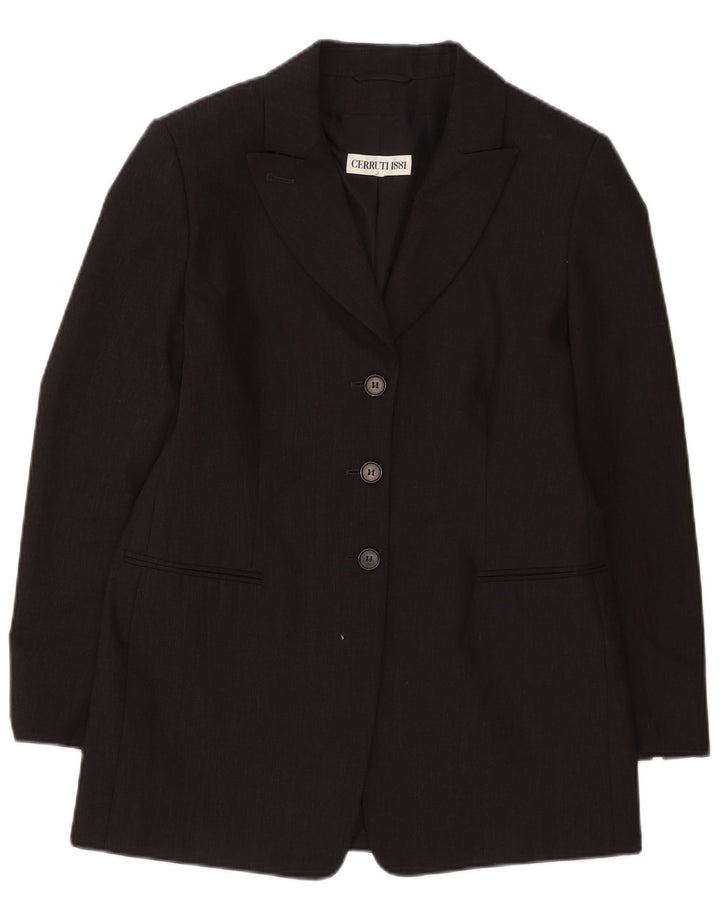 Cerruti 1881 Damen Longline 3-Knopf-Blazerjacke UK 14 Mittelgrau