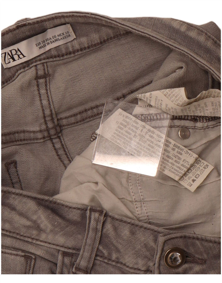 ZARA Damen Skinny Jeans EU 38 Small W28 L27 Graue Baumwolle
