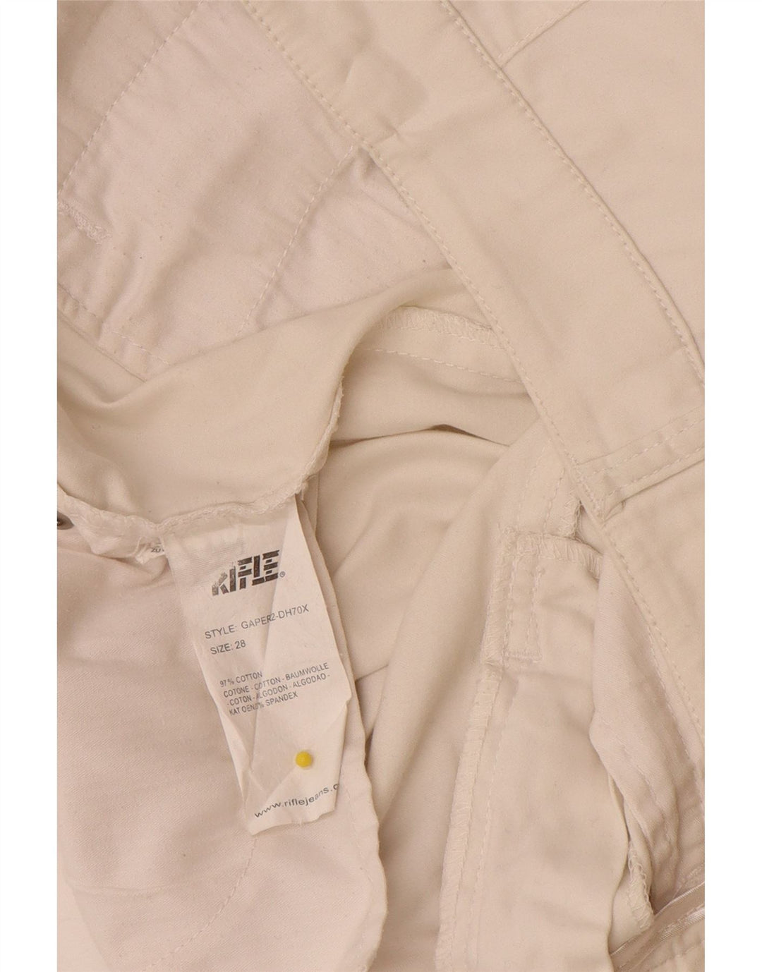 Rifle Damen Caprihose W28 L21 Weiße Baumwolle