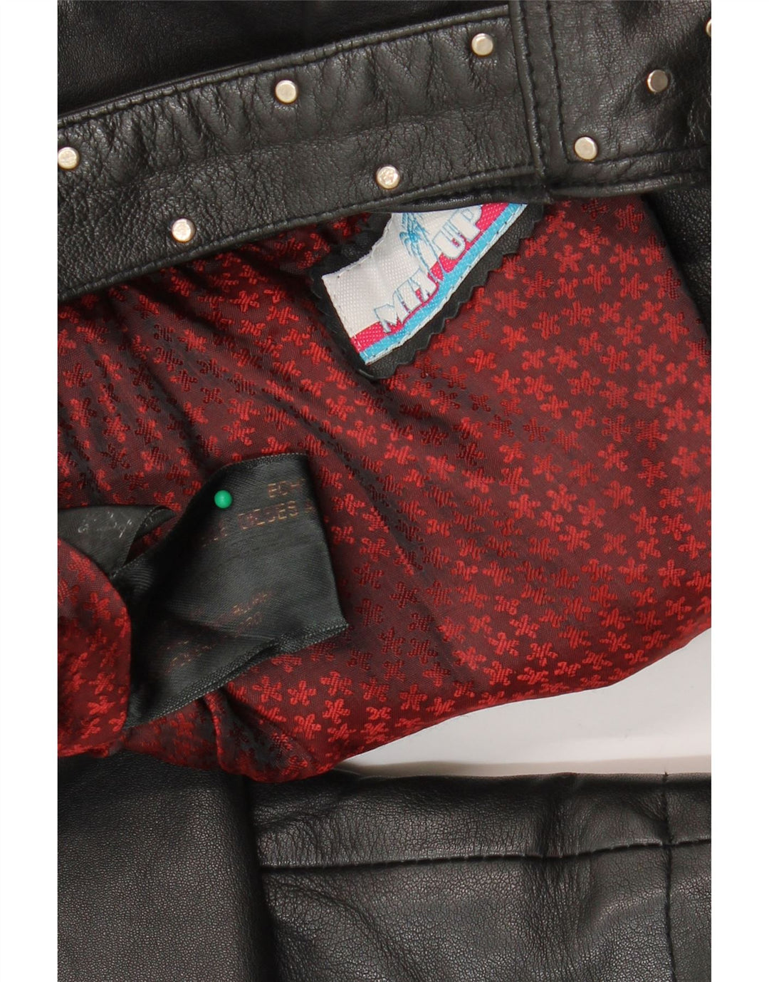 Vintage Damen Crop Leder Bikerjacke UK 12 Mittelschwarzes Leder