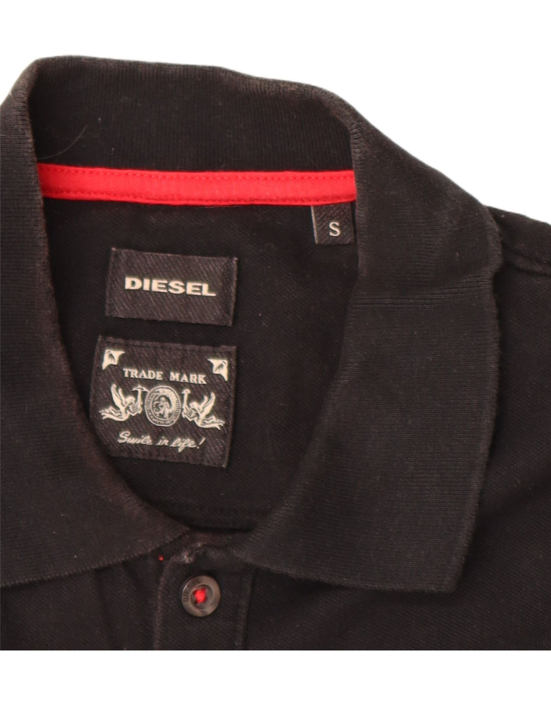 DIESEL Herren Slim Fit Poloshirt Small Schwarz Baumwolle