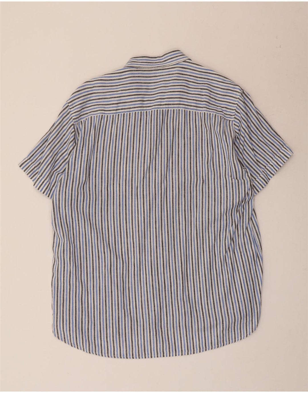 Slam Herren Kurzarmhemd 2XL blau gestreift aus Baumwolle