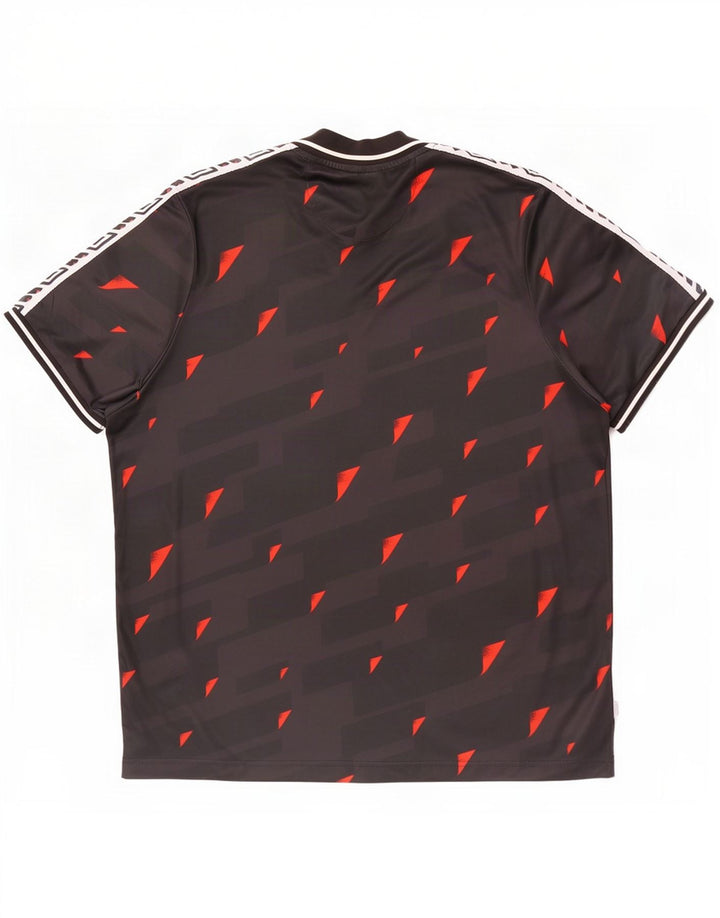 Umbro Herren Grafik T-Shirt Top 2XL Schwarz Geometrisch Polyester