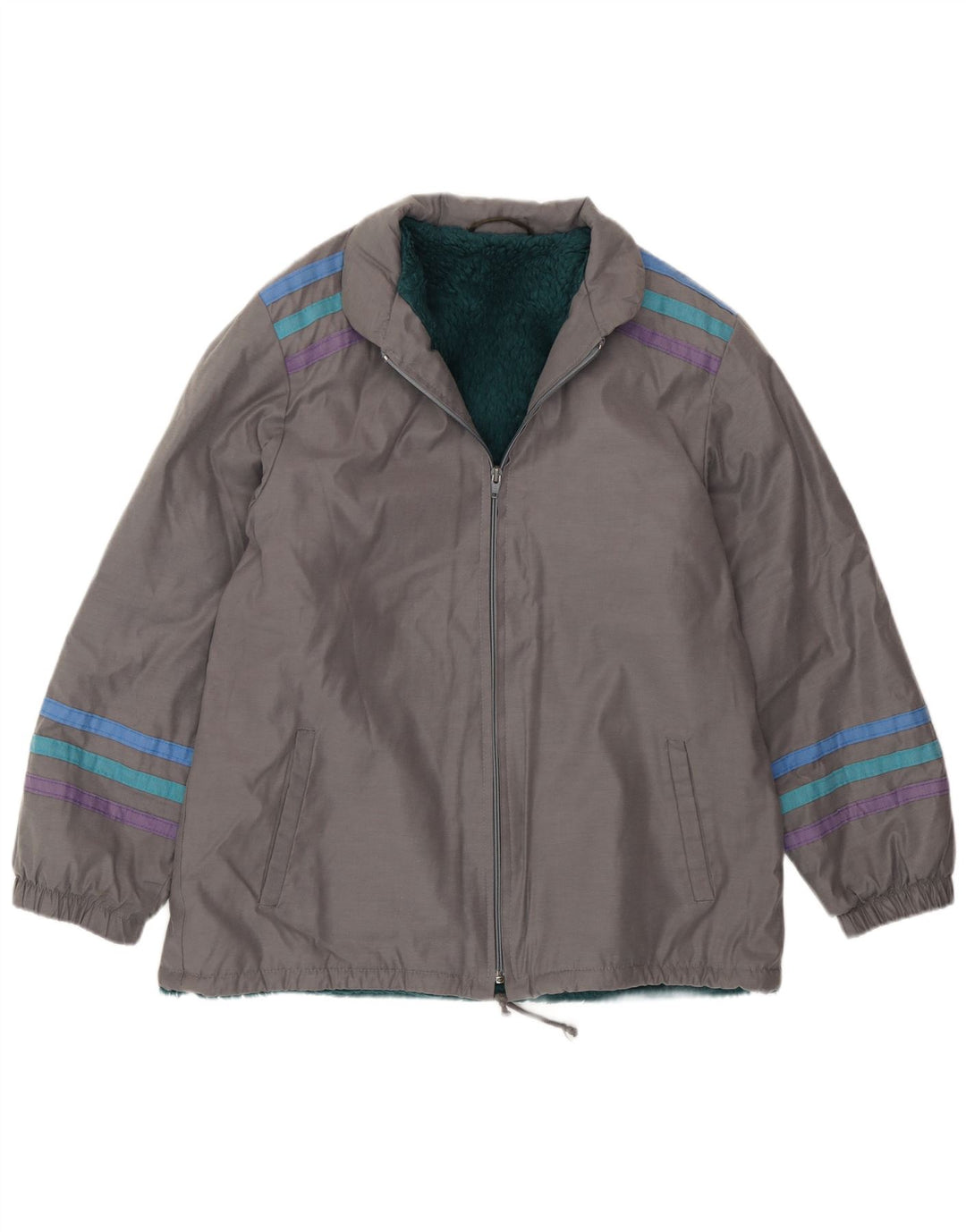 Vintage Herren Windjacke UK 38 Mittelgrau gestreift