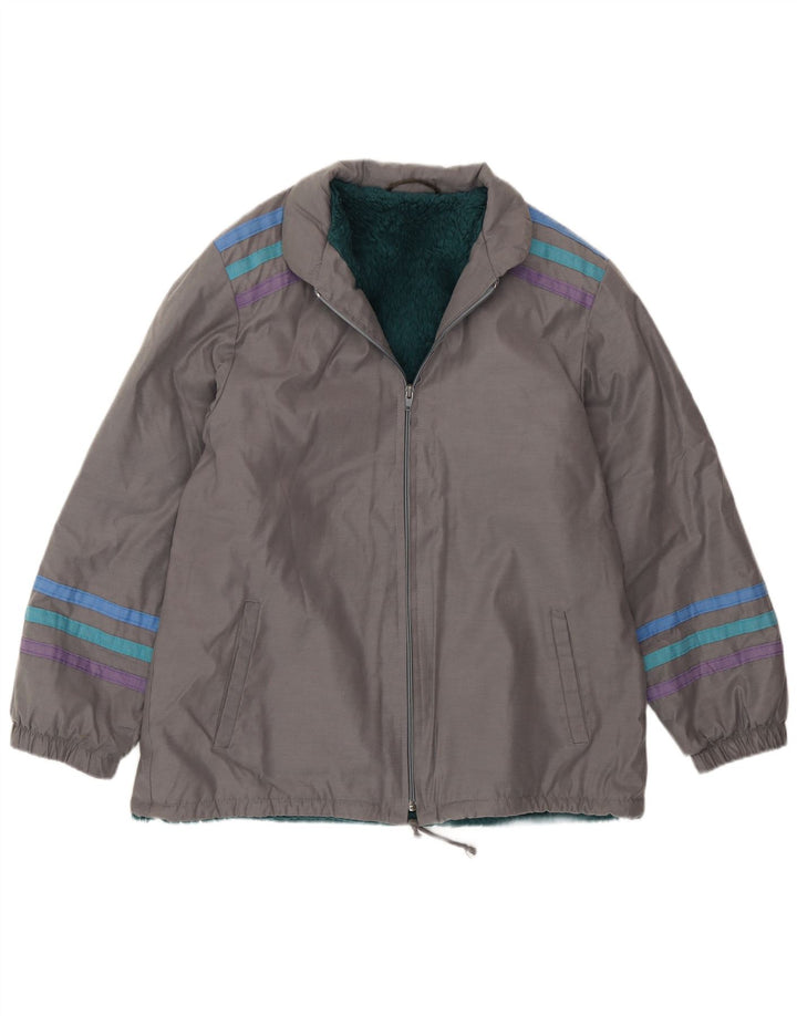 Vintage Herren Windjacke UK 38 Mittelgrau gestreift