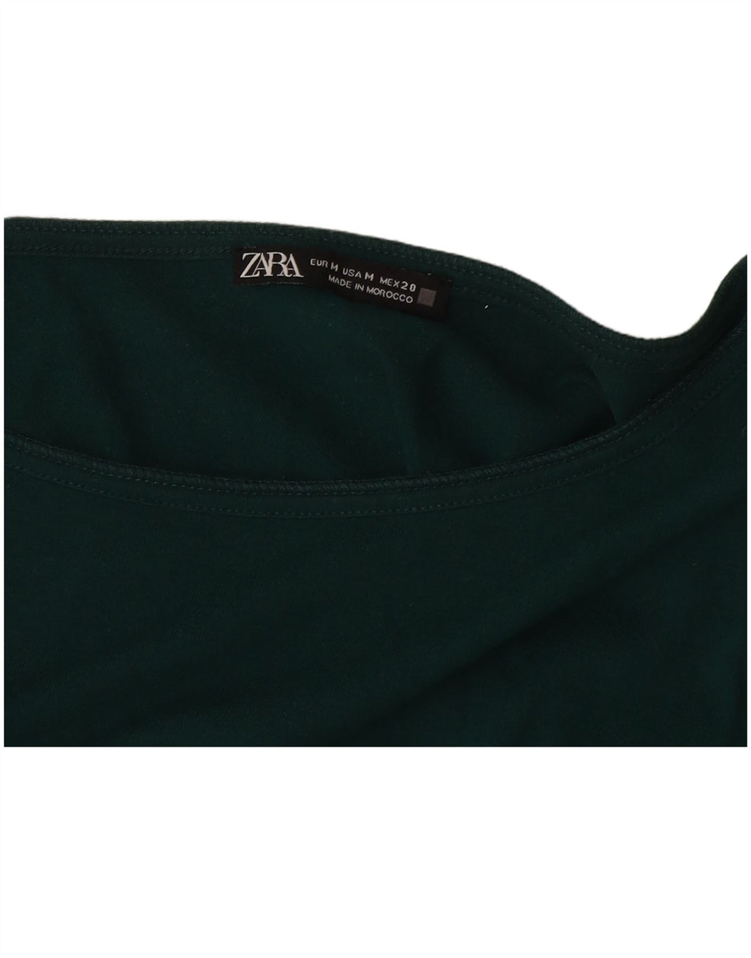 Zara Damen Crop Top Langarm UK 14 Mittelgrün